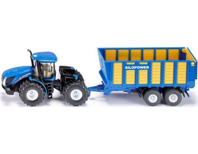 Siku Farmer Traktor New Holland s prívesom Joskin 1:50 modrý