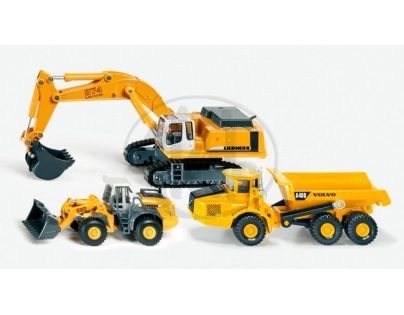SIKU Super 1810 - Sada stavebních strojů Liebherr a Volvo