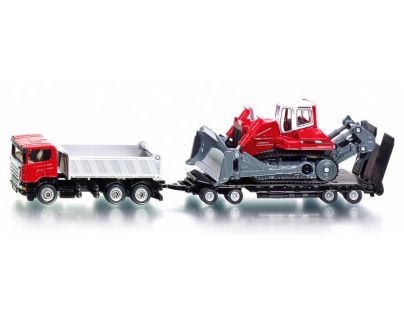 Siku 1854 Super Náklaďák Scania s přívěsem a buldozerem Liebherr PR 764 1:87