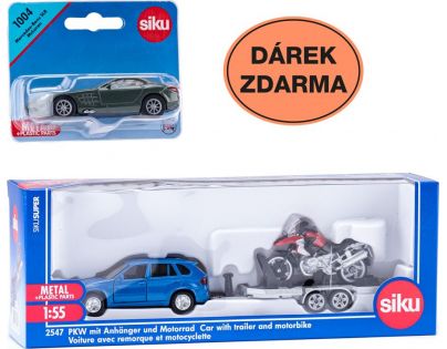 Siku Super Auto s vlekem a motorkou Darček zdarma 1:55