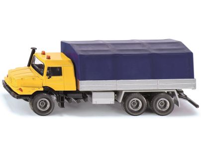 SIKU Super Mercedes Benz s plošinou a plachtou 1:50