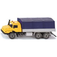 SIKU Super Mercedes Benz s plošinou a plachtou 1:50 SIKU Super Mercedes Benz s plošinou a plachtou 1:50