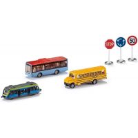 Siku Super 6303 Set mestské vozidlá a značky žltý autobus 2