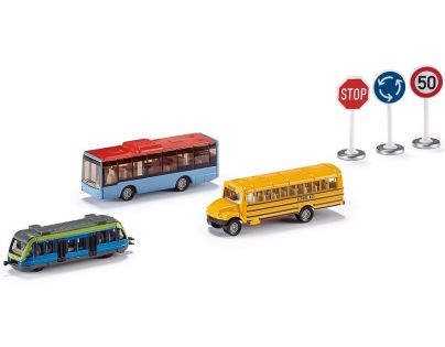 Siku Super 6303 Set mestské vozidlá a značky žltý autobus