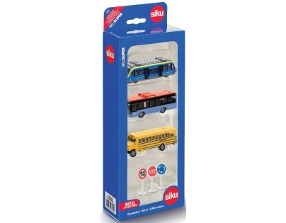 Siku Super 6303 Set mestské vozidlá a značky žltý autobus