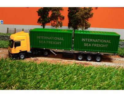 Siku Super LKW kamión Mercedes Actros s 2 kontajnery 1:50