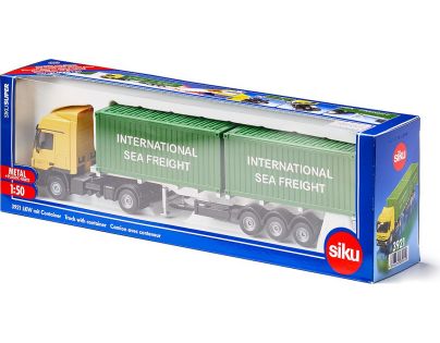 Siku Super LKW kamión Mercedes Actros s 2 kontajnery 1:50