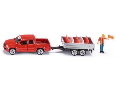 SIKU Super Pick up s vlekem a panáčkem 1 55