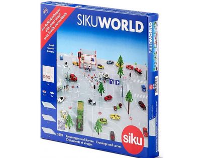 Siku World 5599 Cesty s autobusovou zastávkou a parkoviskom