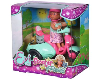 Simba Bábika Evička na skútri so sajdkárou