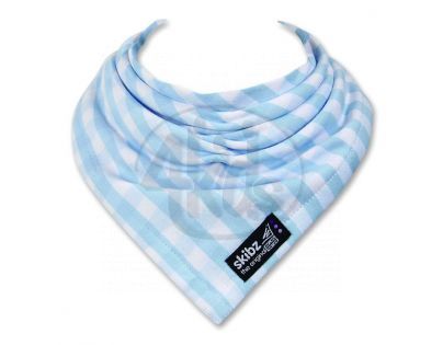 Skibz tkaná bavlna Pale Blue Gingham bryndák/slinták