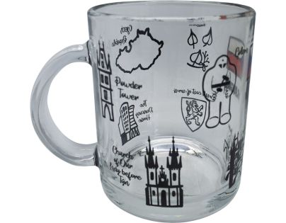 Sklenený hrnček 330ml - TOP PRAHA