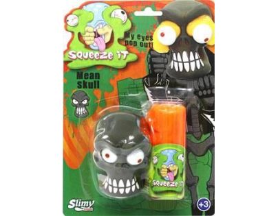 Slimy sa zombie hlavou 80g slizu oranžový sliz