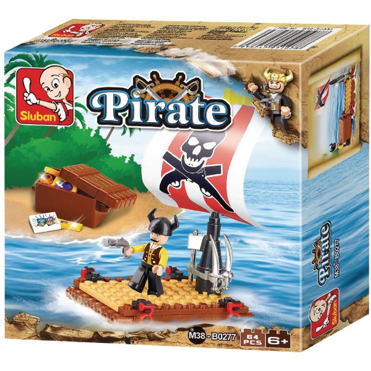 Sluban B0277 Pirate Pirátský vor 64 dílků