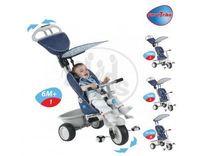 Smart Trike Tříkolka Recliner 4v1 modrošedá