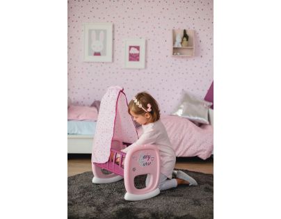 Smoby Baby Nurse Kolíska s baldachýnom pre bábiky ružová