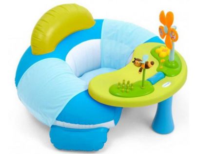 Smoby Cotoons Nafukovací sedátko s aktivity stolečkem - Modrá