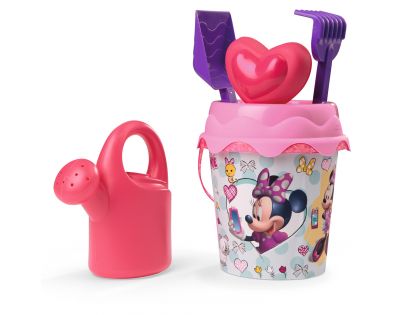 Smoby Detsky vozík na ťahanie Minnie ružový s vedro setom do piesku 18 cm