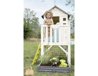 Smoby Domček na pilieroch so štvorcovým pieskoviskom a šmýkačkou 150 cm