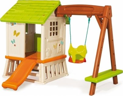 Smoby Domeček se skluzavkou a houpačkou