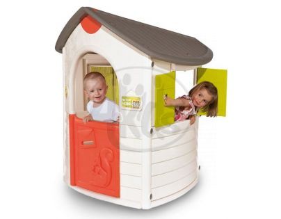 Smoby 310202 - Domeček Natur home + skluzavka XS 90cm s vhlčením