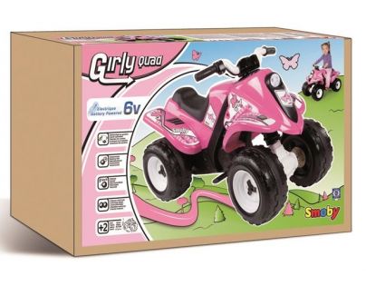 Smoby Elektrická čtyřkolka Quad růžová