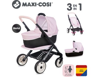 Smoby Kombinovaný kočík Maxi Cosi pre bábiky svetlo ružový