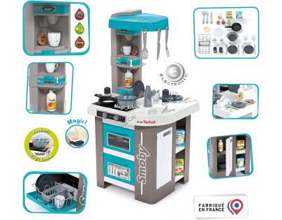 Smoby Kuchynka Studio Tefal Bubble modrošedá elektronická