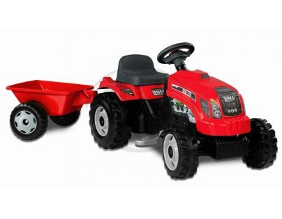Smoby 033045 - Šlapací traktor RX - BULLs vlekem červený
