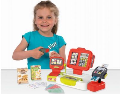 Smoby Pokladňa elektronická s váhou červená
