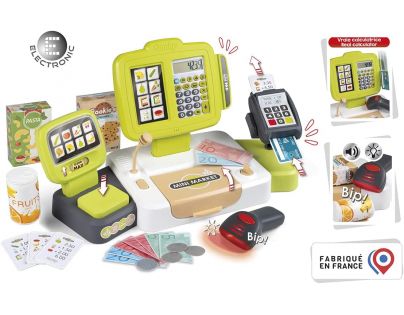 Smoby Pokladňa elektronická s váhou zelenošedá