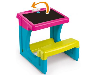 Smoby školská lavica s tabuľou ružová