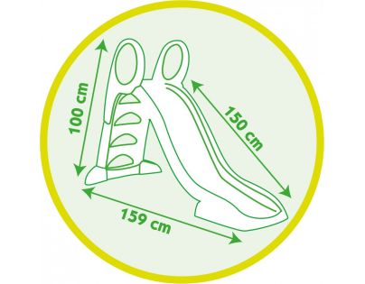 Smoby Šmykľavka KS 150 cm s vlhčením tyrkysová a zelená