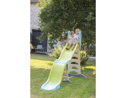 Smoby Šmykľavka Super Megagliss 2 v 1 modrozelená skluzná plocha 150 - 375 cm