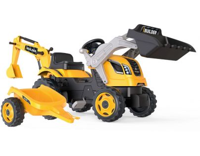 Smoby Šliapací traktor Builder Max s bagrom a vozíkom