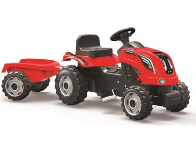 Smoby Šliapací traktor Farmer XL červený s vozíkom