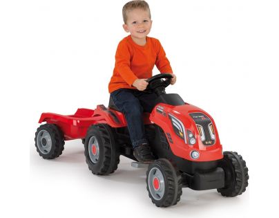 Smoby Šliapací traktor Farmer XL červený s vozíkom