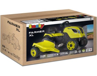 Smoby Šliapací traktor Farmer XL zelený s vozíkom