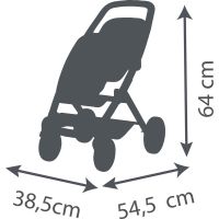 Smoby Športový kočík pre bábiky dvojčatá Maxi Cosi béžový 5