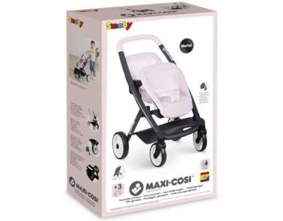 Smoby Športový kočík pre bábiky dvojčatá Maxi Cosi sv. ružový