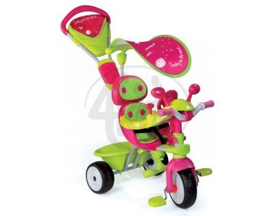 Smoby Tříkolka Baby Driver Confort stříška, zeleno- růžová 434118