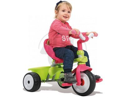 Smoby Tříkolka Baby Driver Confort stříška, zeleno- růžová 434118