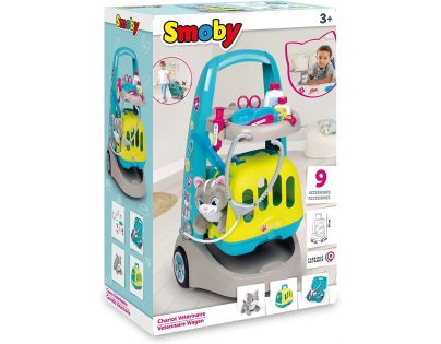 Smoby Veterinársky vozík s mačičkou a prepravným boxom 2 v 1