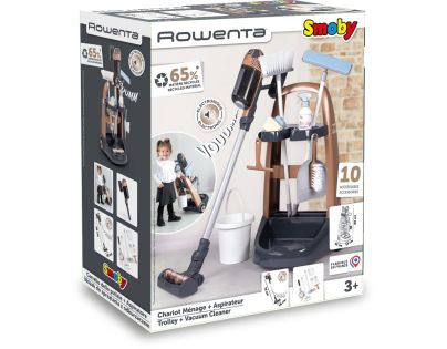 Smoby Vozík pre malú upratovačku s tyčovým vysávačom Rowenta