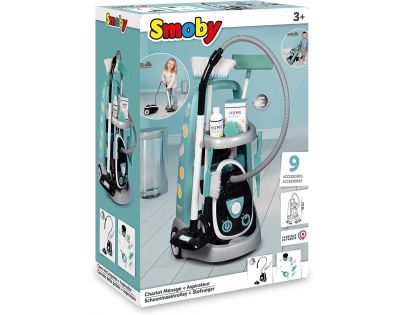 Smoby Vozík upratovací s vysávačom tyrkysový