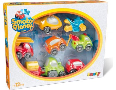 Smoby Vroom Planet Sada veselých autíček 8ks