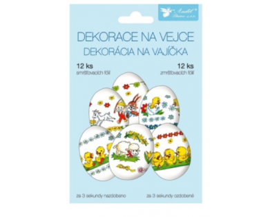 Anděl Zmršťovacia dekorácie na vajcia tradičné motívy 12 ks