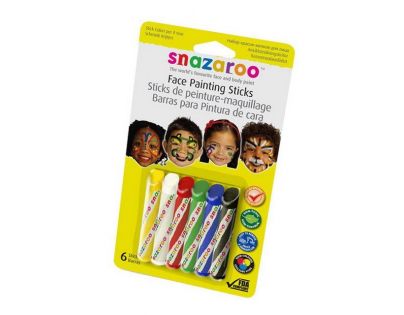 Teddies 22496027 - Obličejové barvy v tužce, 6ks na kartě