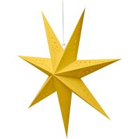 Solight LED vianočná hviezda zlatá, závesná, časovač, 60cm, 20x LED, 2x AA 2