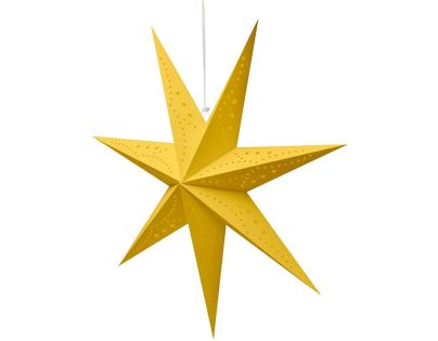 Solight LED vianočná hviezda zlatá, závesná, časovač, 60cm, 20x LED, 2x AA